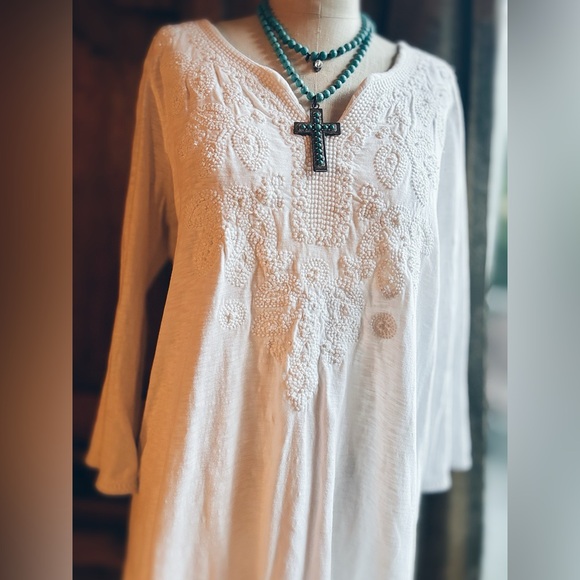 Skirt Maxi  Denim ALL PATCHED DENIM MAXI & BEADED TOP - Picture 15 of 15